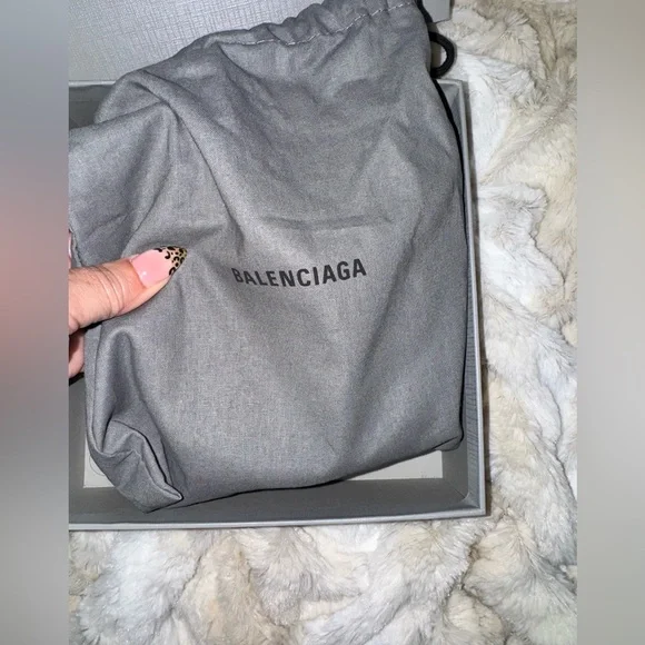 Balenciaga BB Logo Black Leather Belt silver buckle - Picture 4 of 8